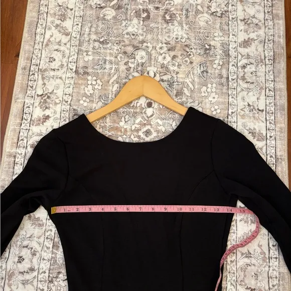 Lulus Wait For Me Black Long Sleeve Maxi Dress Size Small Classic Black Tie