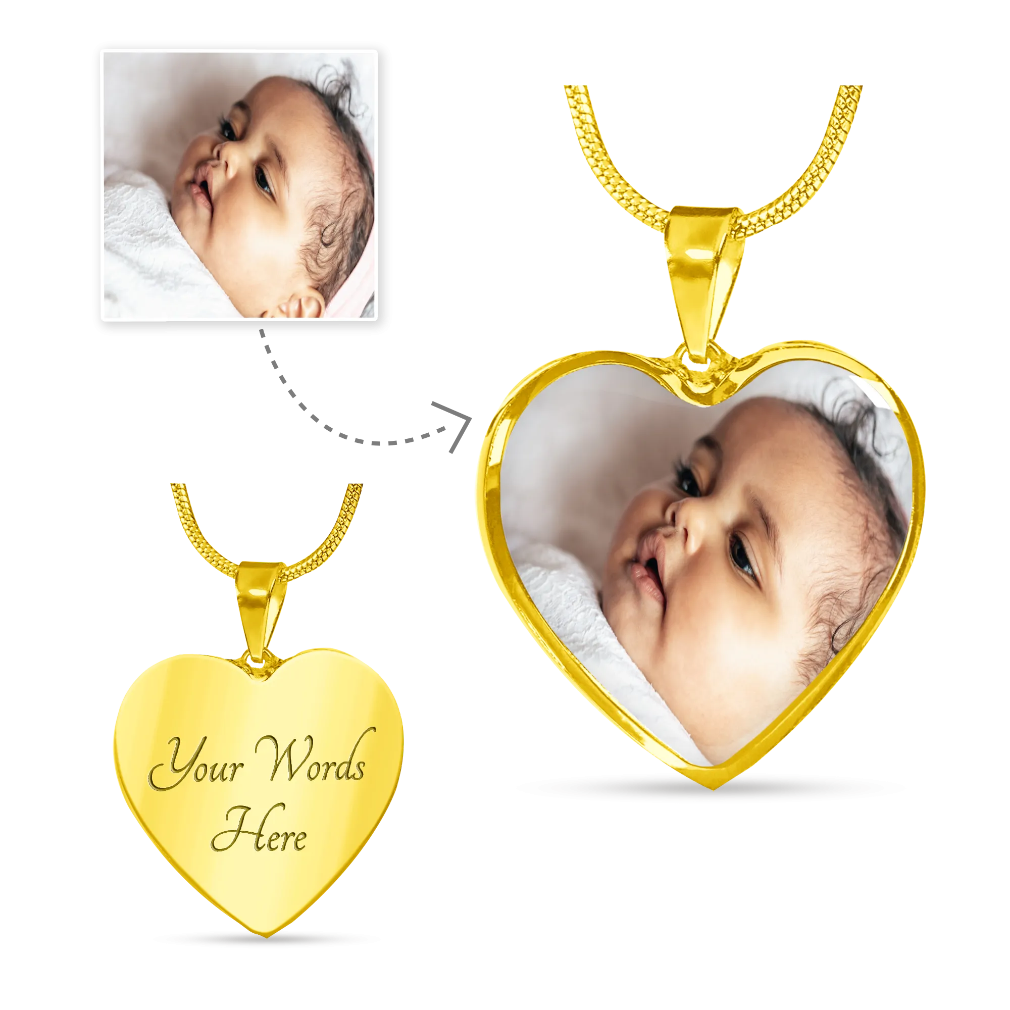 Luxury Heart Photo Necklace