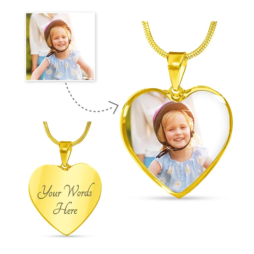 Luxury Heart Photo Necklace