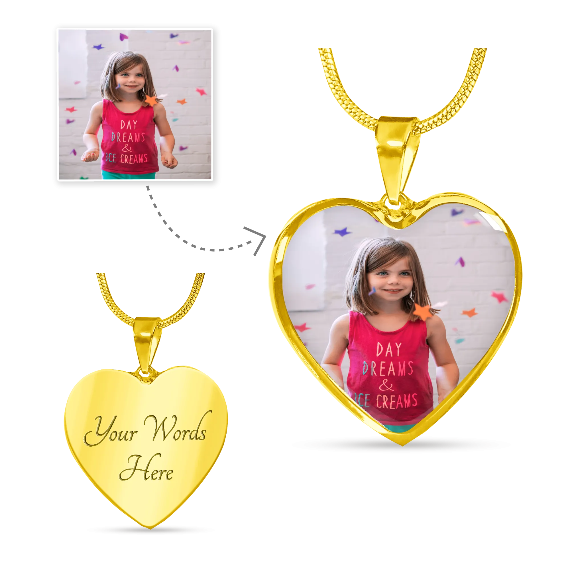 Luxury Heart Photo Necklace