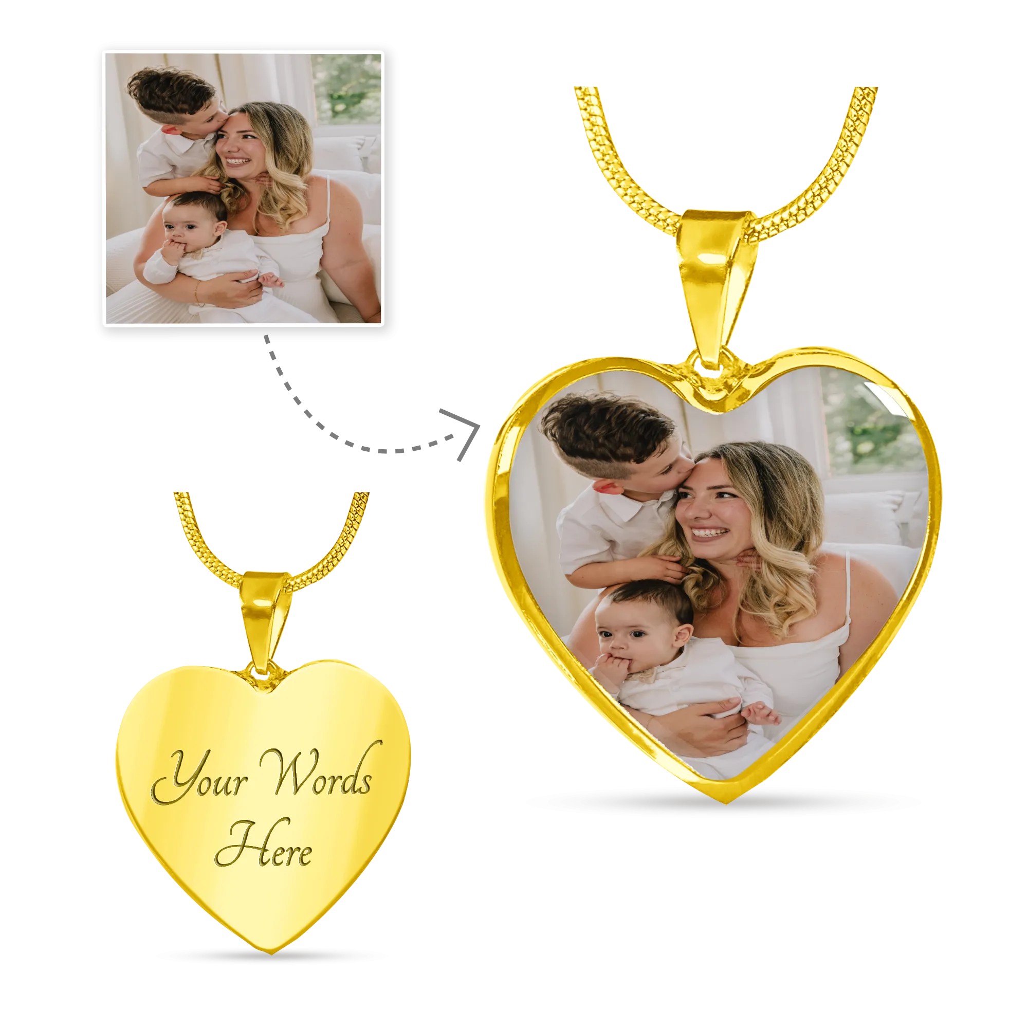 Luxury Heart Photo Necklace