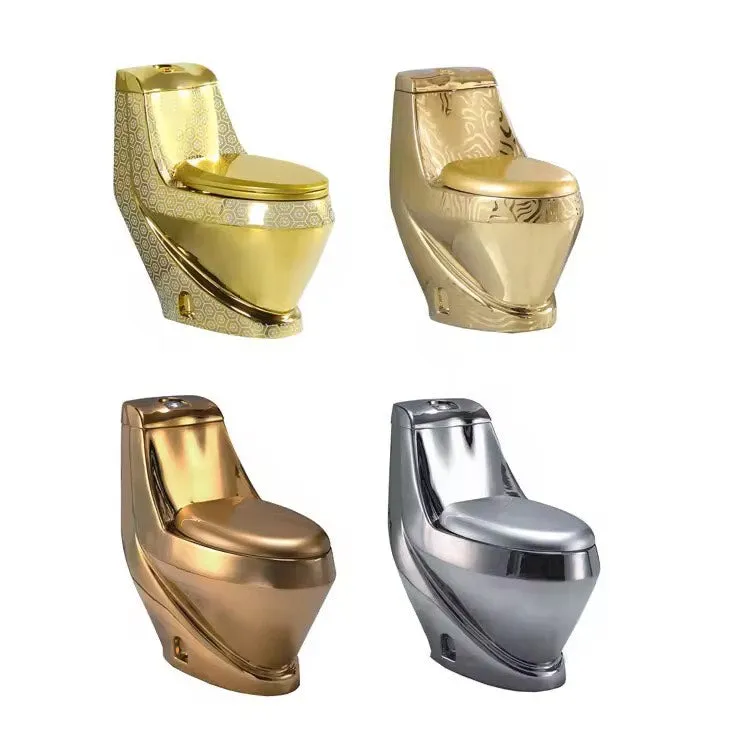 Luxury Modern Gold Silver Toilet Commode