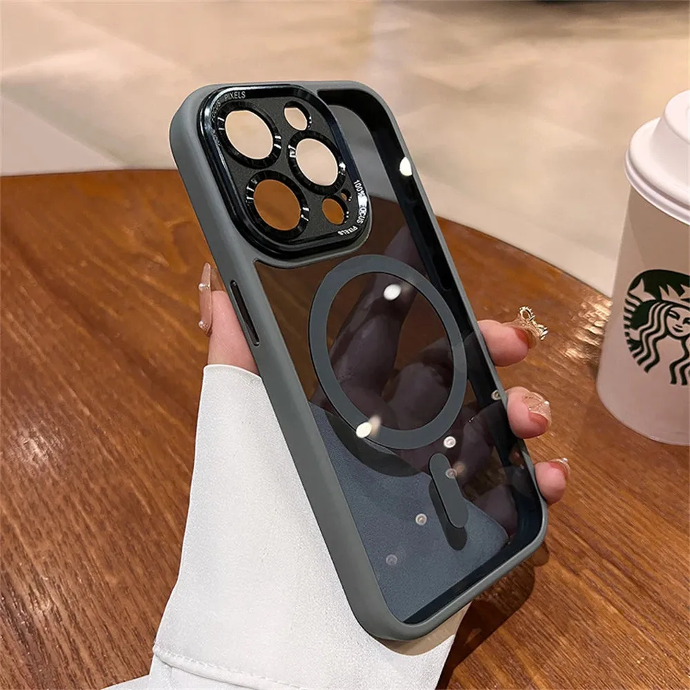 Luxury Shockproof Transparent Magsafe Case For iPhone