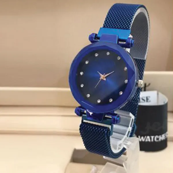 Magnet Chain Elegant Women Wrist Watch Blue