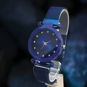 Magnet Chain Elegant Women Wrist Watch Blue