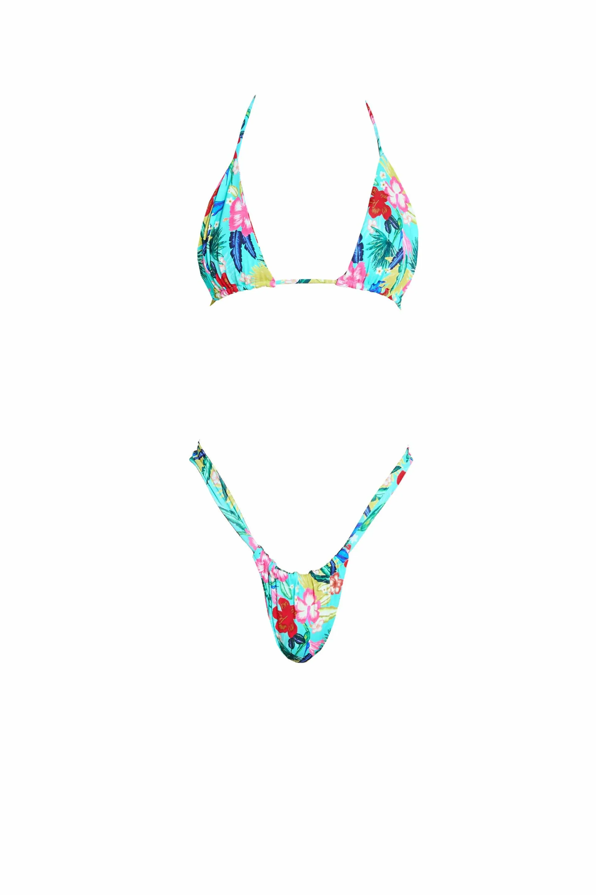 MALIBU top- retro hibiscus