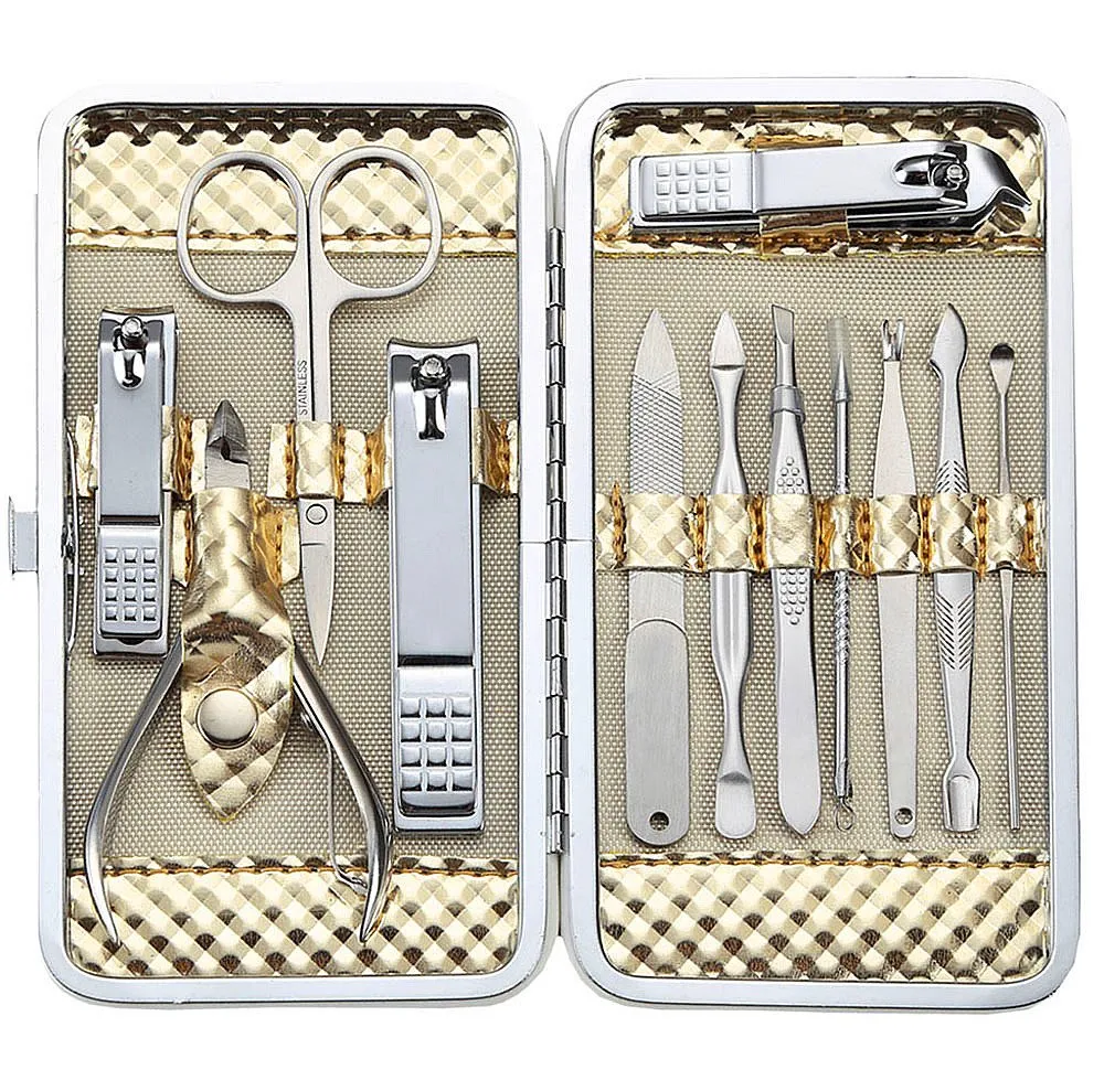 Manicure Set Professional Nail Clippers Kit Pedicure Care Tools- Stainless Steel Women Grooming Kit 18Pcs for Travel or Home (Pink)