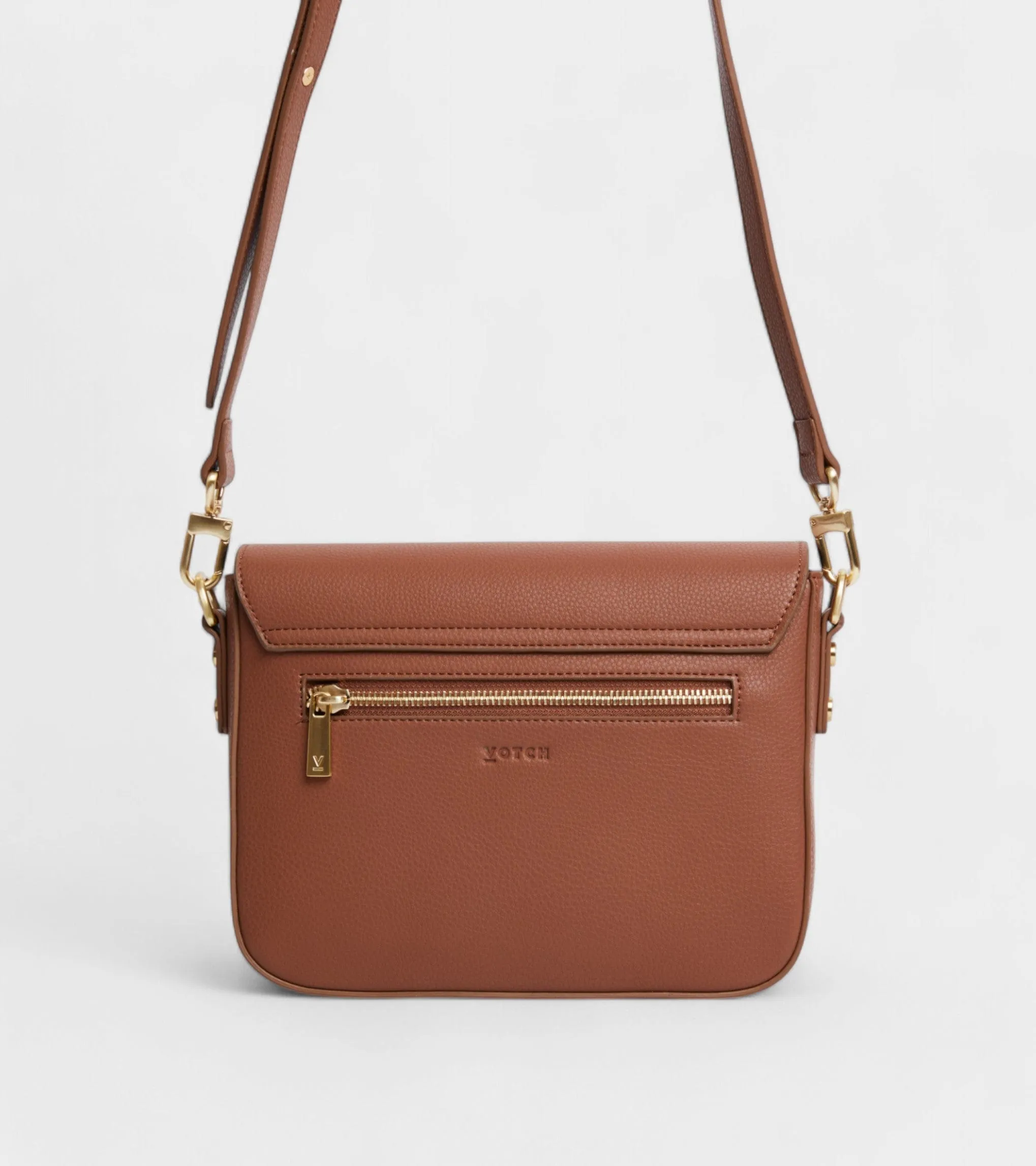 Margot Vegan Bio-Based Bamboo Leather Crossbody | Brown