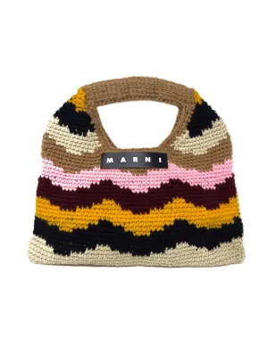 Marni Multi Colored 'Market' Waves Top Handle Bag