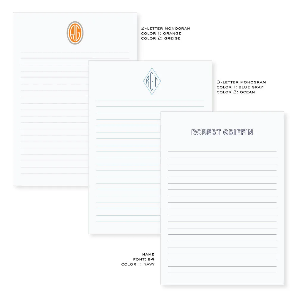 Masculine Collection // Notepad with Name or Monogram