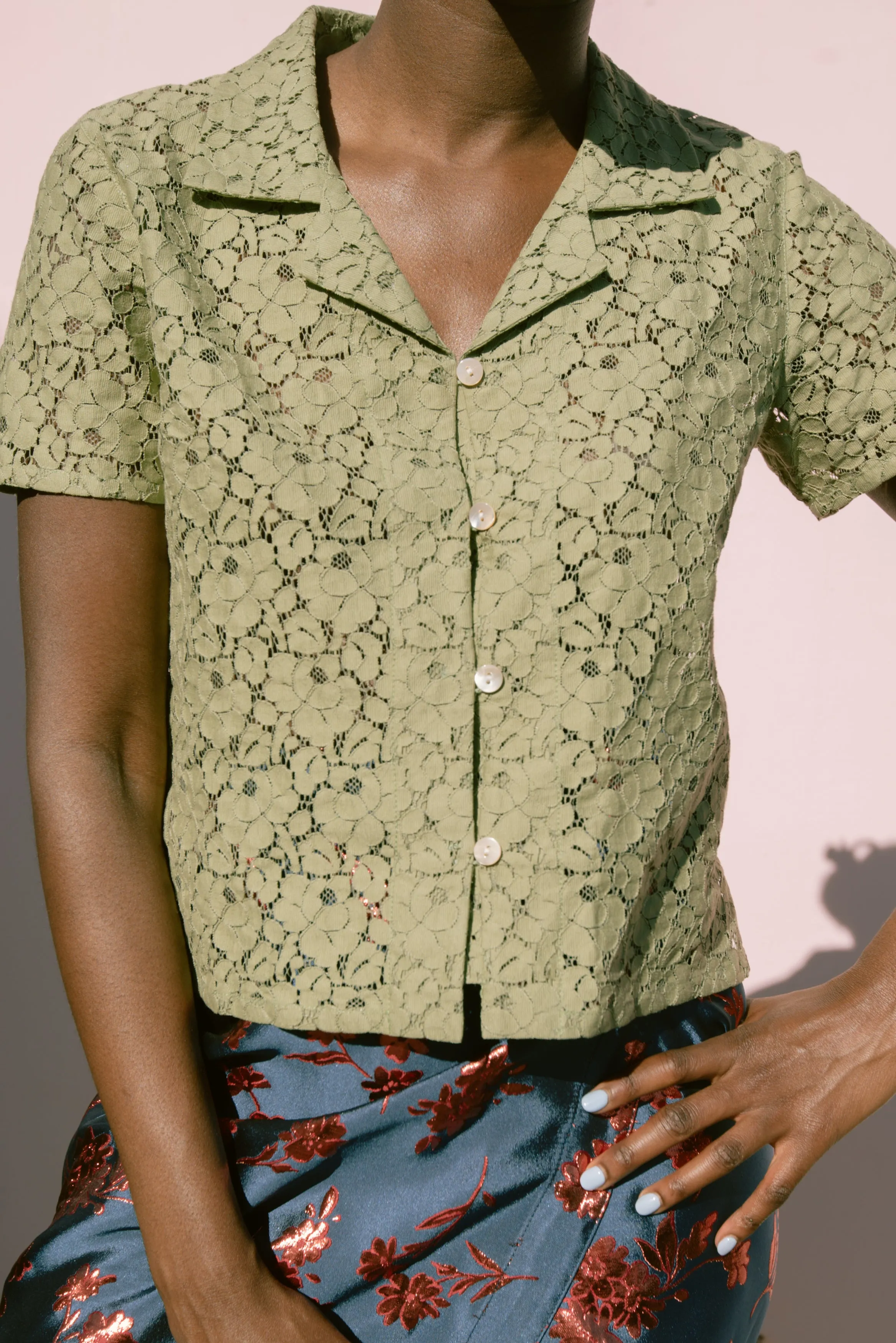 Matcha Lace Lounge Shirt
