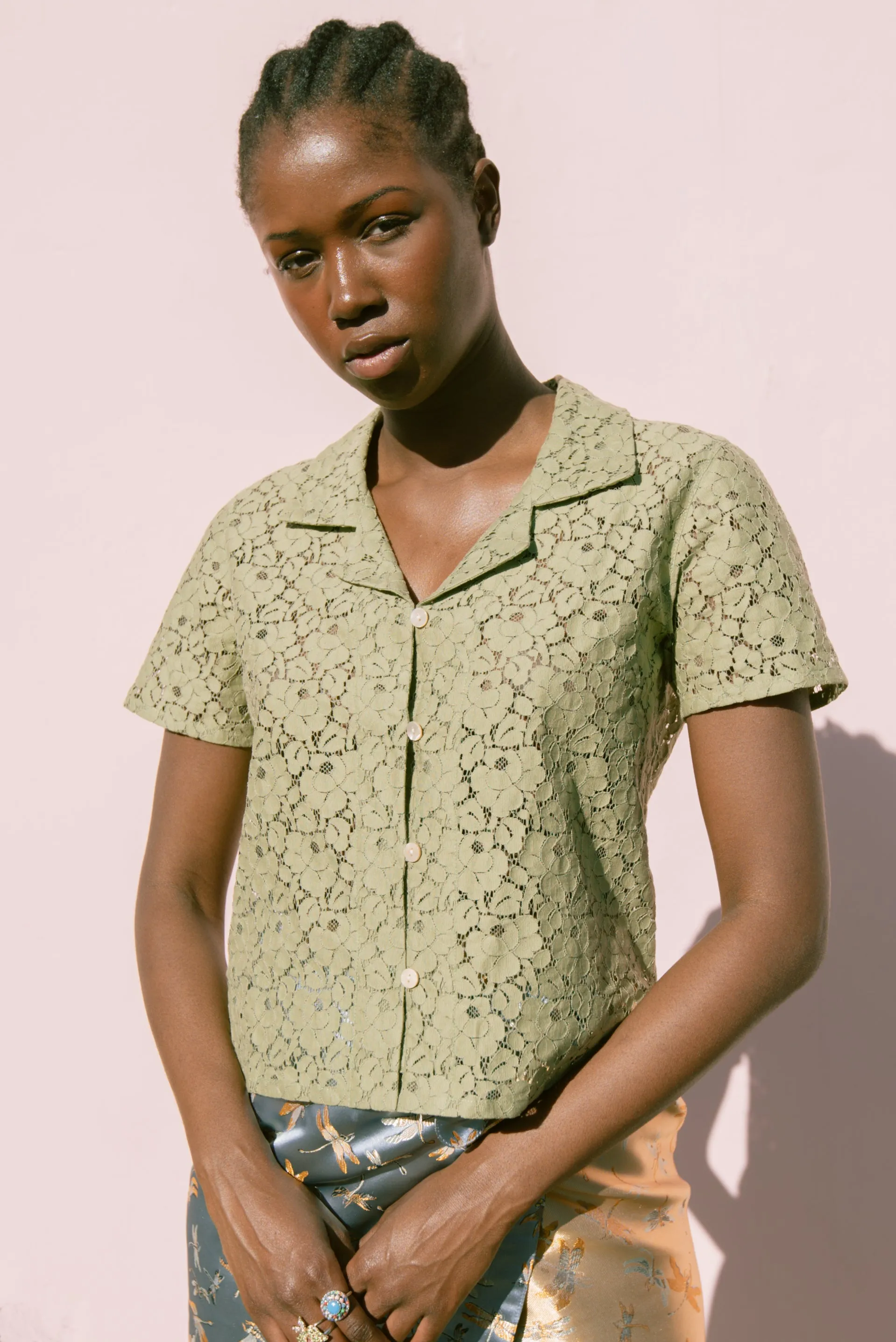 Matcha Lace Lounge Shirt