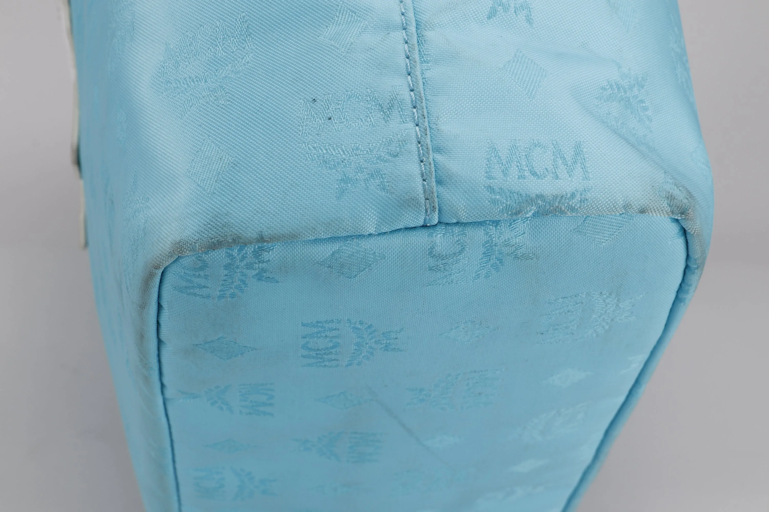 MCM TOTE BAG LARGE BLUE CANVAS, NO DUST COVER