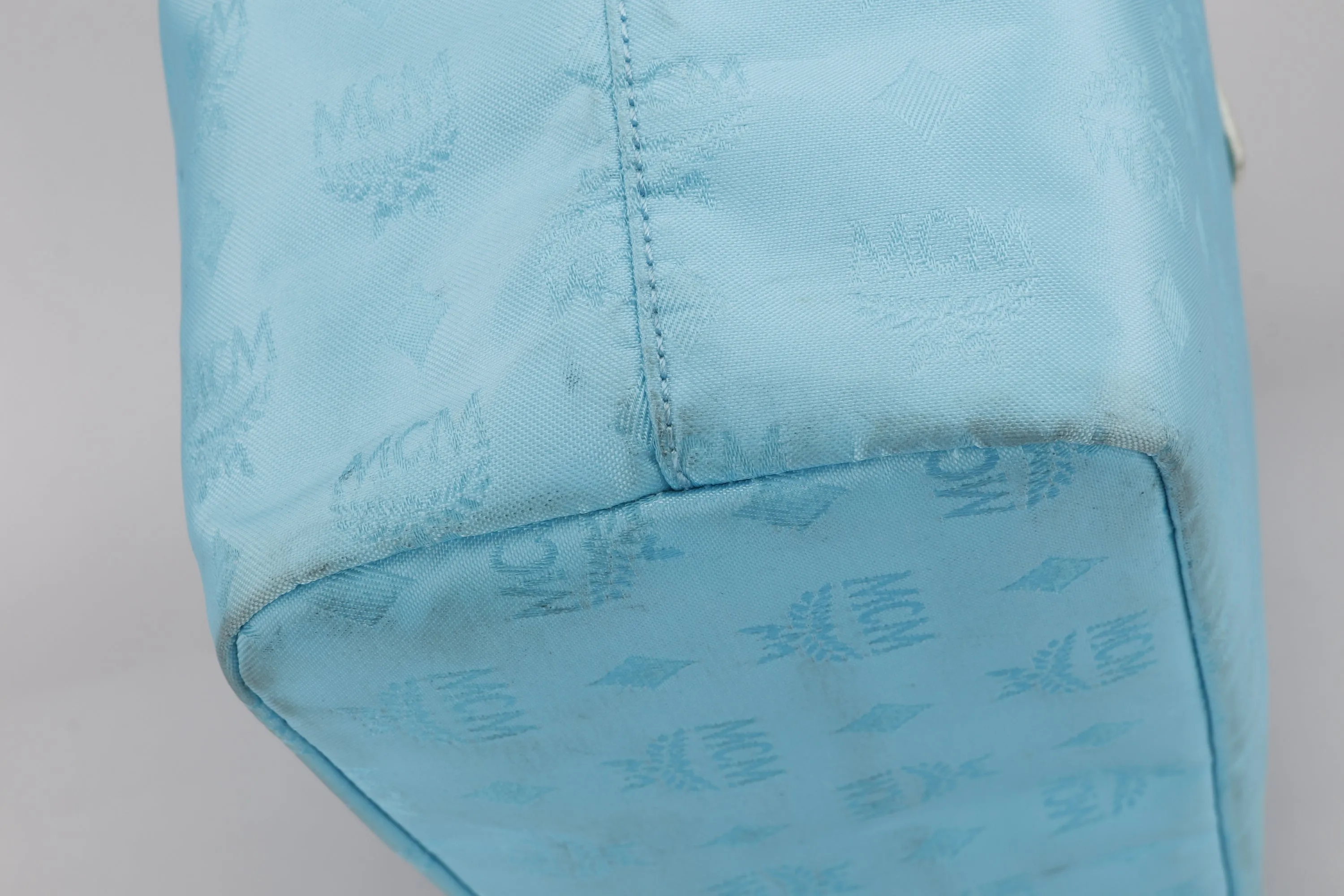 MCM TOTE BAG LARGE BLUE CANVAS, NO DUST COVER