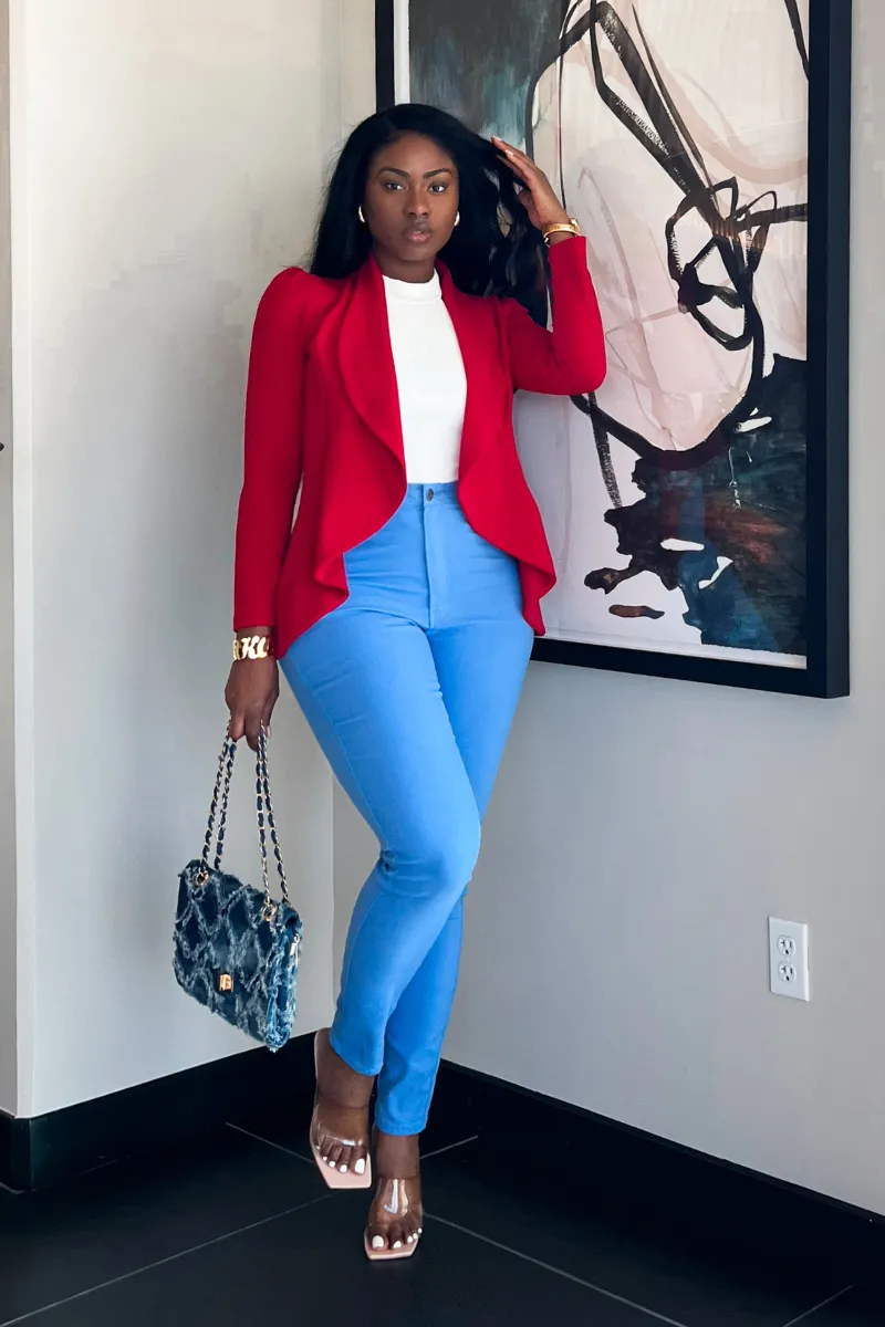 MEET AND GREET BLAZER (AQUA) | TOP