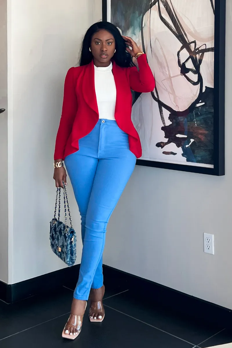 MEET AND GREET BLAZER (AQUA) | TOP
