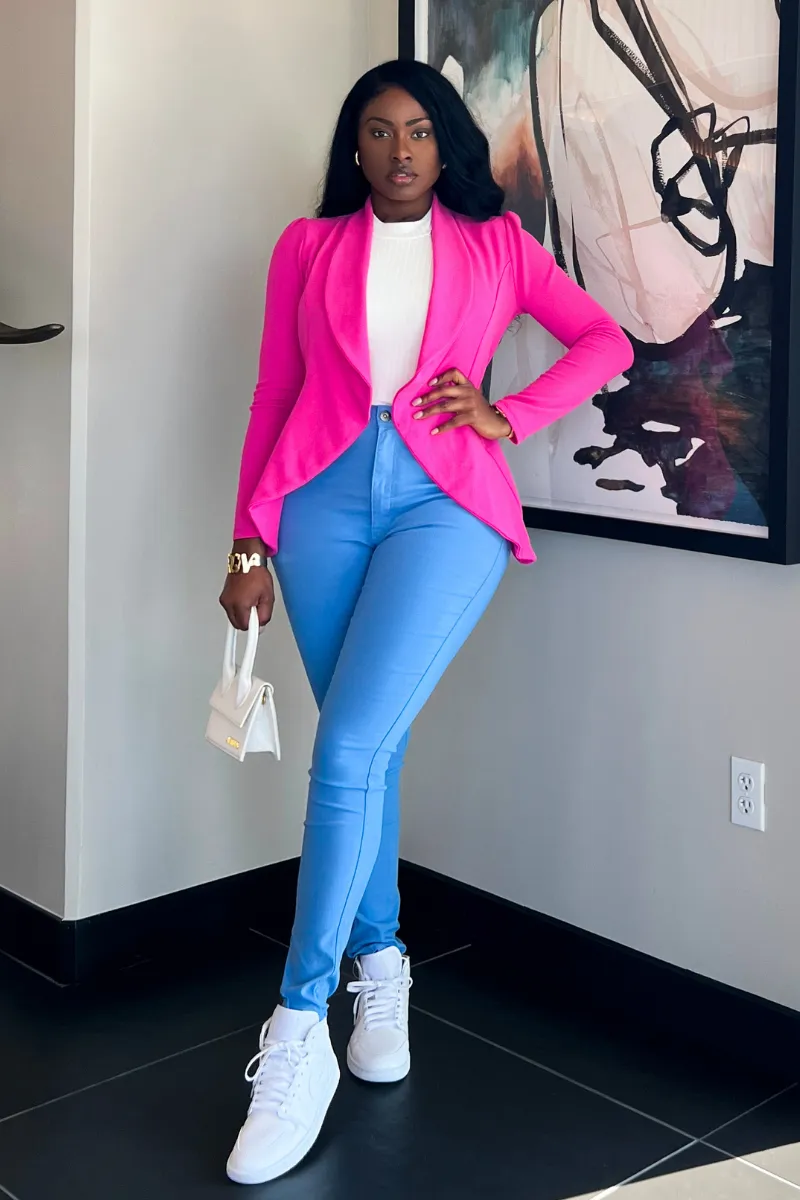 MEET AND GREET BLAZER (AQUA) | TOP