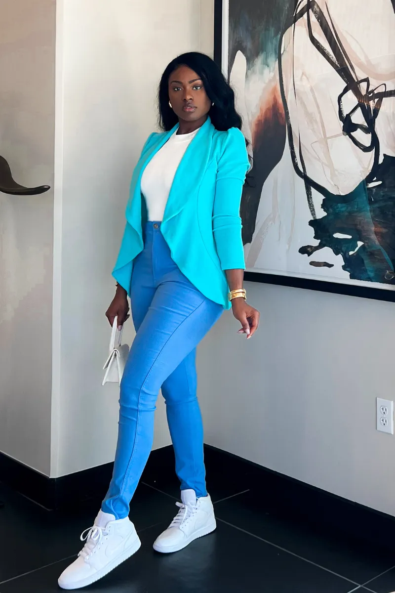 MEET AND GREET BLAZER (AQUA) | TOP