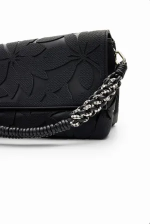 Midsize die-cut flower crossbody bag