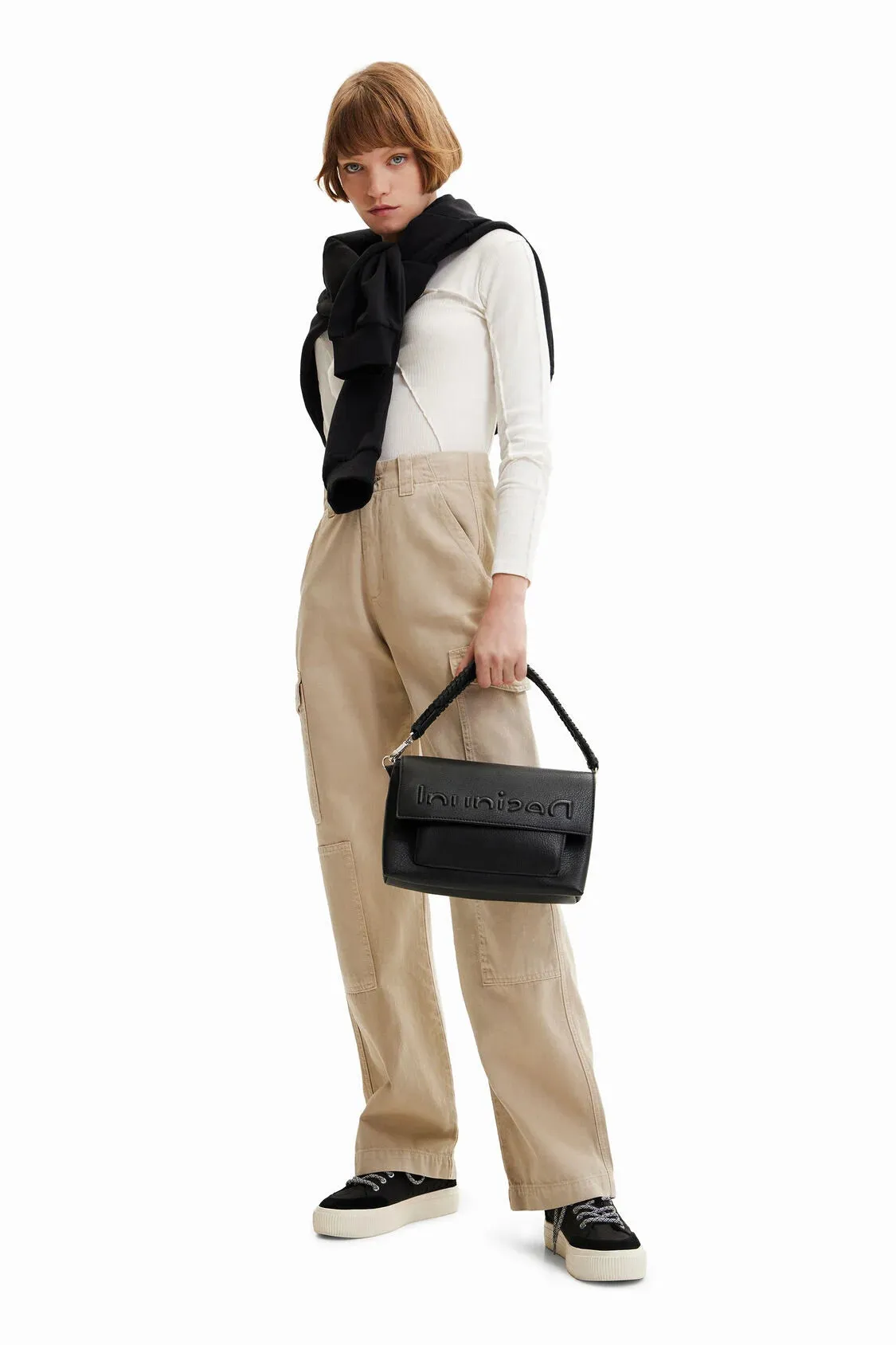 Midsize half logo crossbody bag women