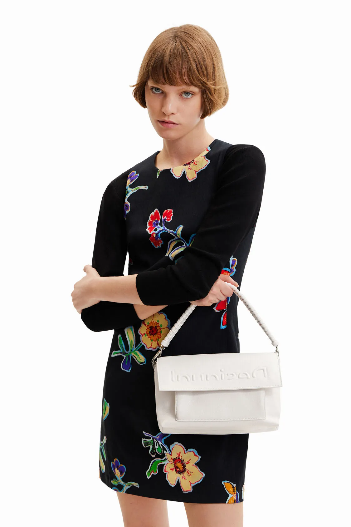 Midsize half logo crossbody bag women