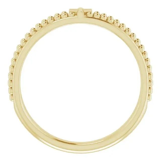 Milgrain Mini Cross Ring