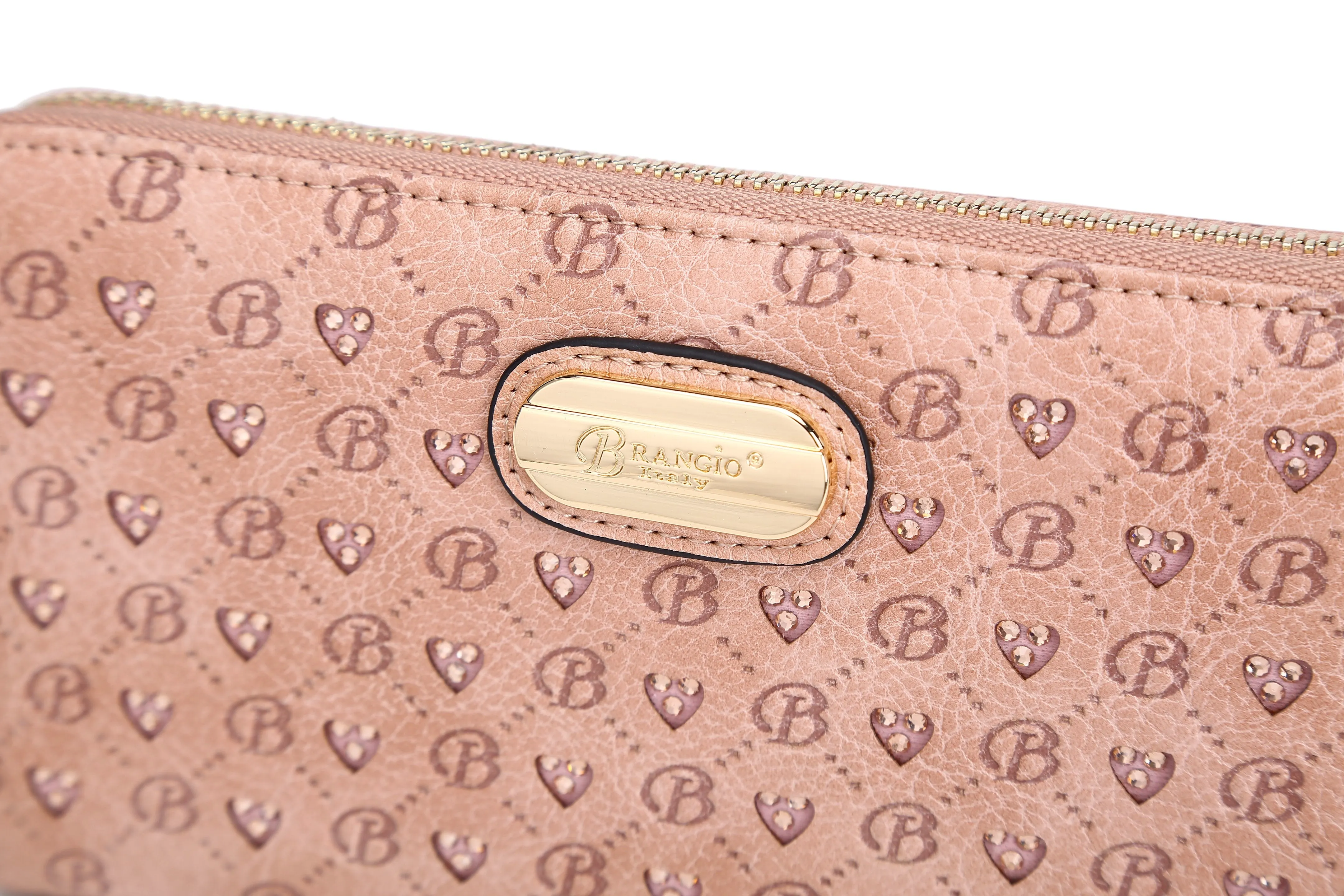 Millionaire Vegan Leather  Gem Crystal Wristlet Wallet [ROW8368]