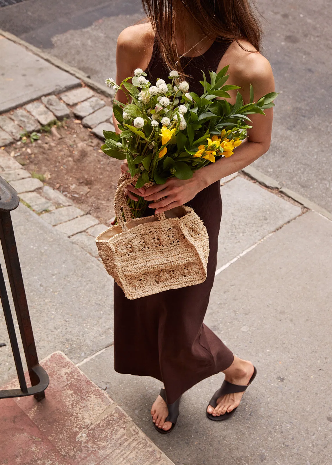 Mini Amina Straw Tote Bag