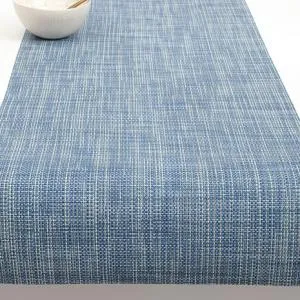 Mini Basketweave Table Runner Chambray