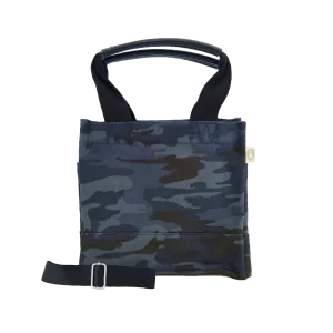 Mini Luxe North South: Dark Blue Camouflage with Color Stripes