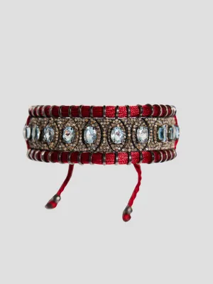 Mini Moon Bracelet in Blue Topaz/Oxblood