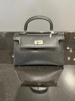 Mini Vegan Textured Leather Birkin Handbag