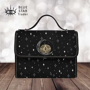 Minimalist Cute Moon Purse, Cross Body Purse, Vegan Cottagecore Canvas Satchel bag