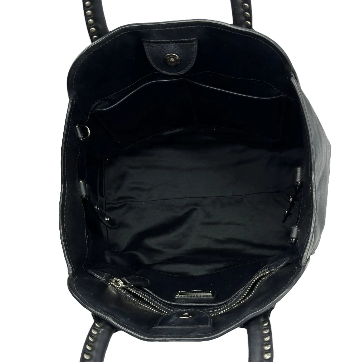 MIU MIU Stud & Crystal Embellished Leather Satchel - Black