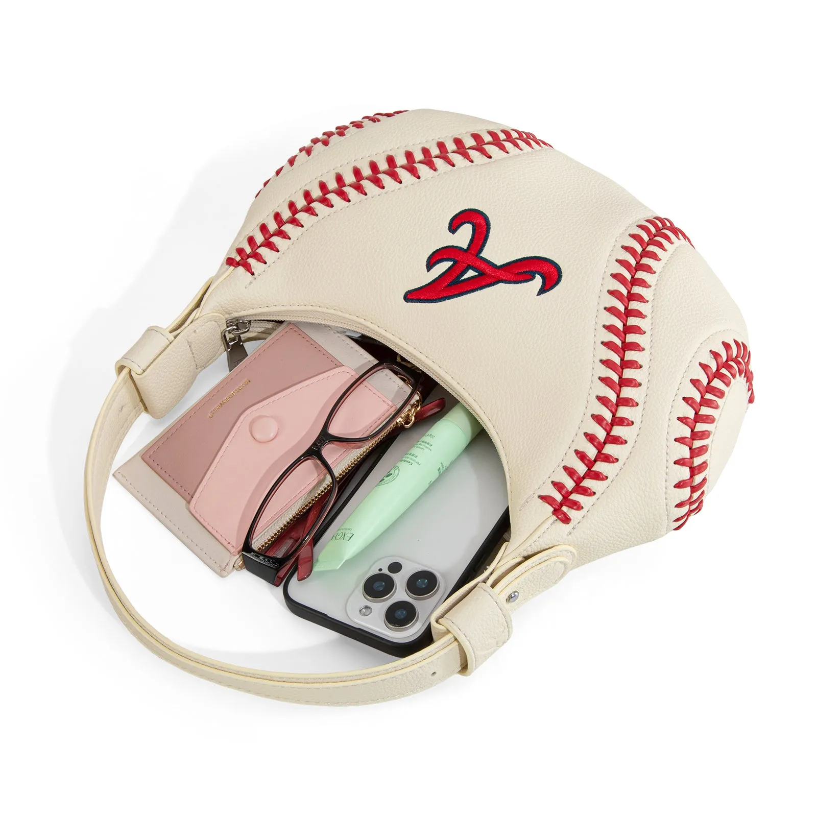 MLB-AB101  MLB Atlanta Braves Team Hobo Bag/Shoulder Bag