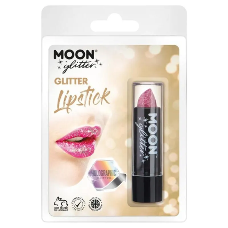 Moon Glitter Holographic Glitter Lipstick, Pink