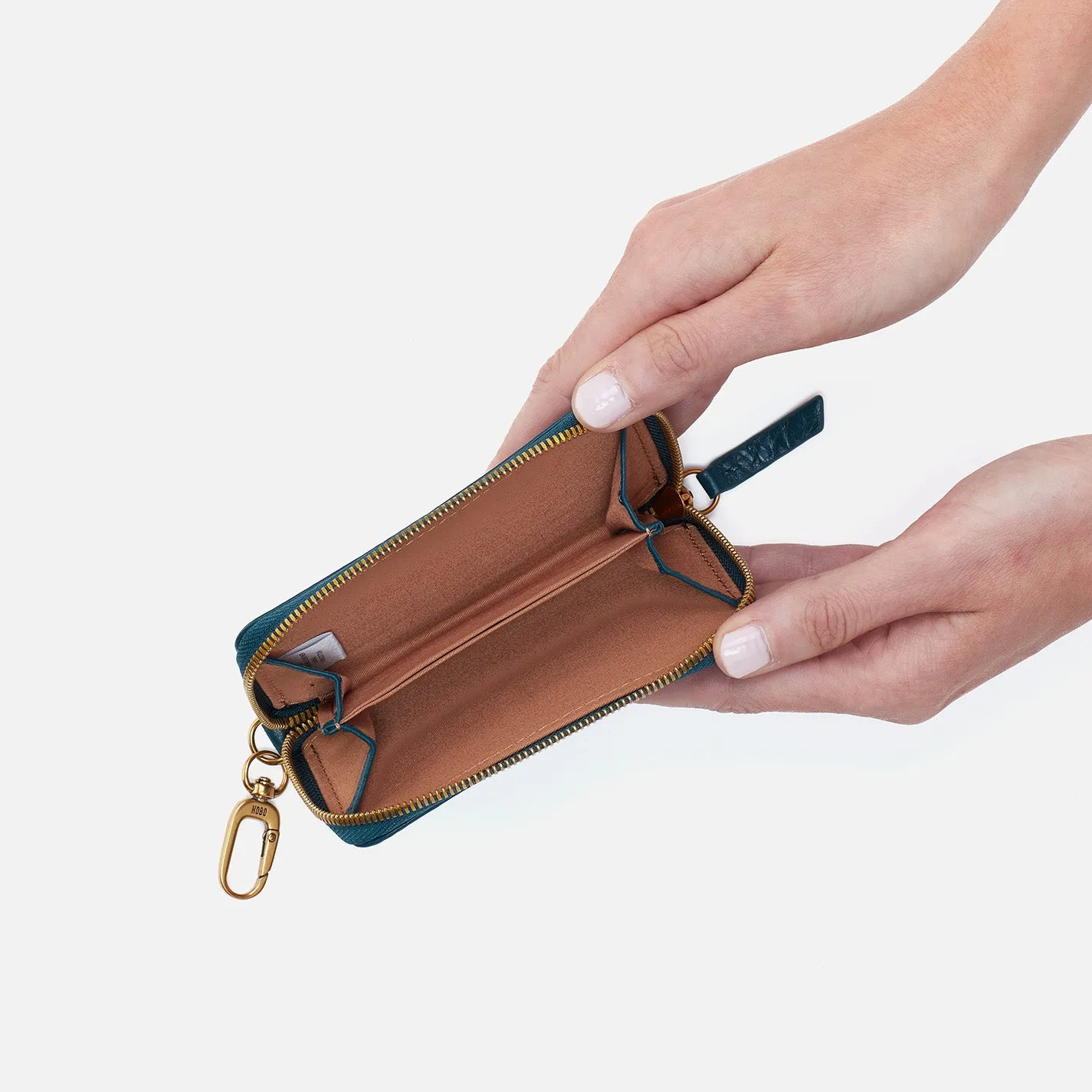 Move Clip Wallet In Pebbled Leather - Midnight Teal