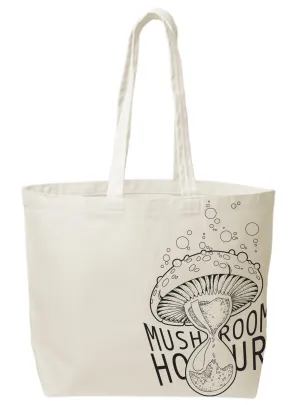 Mushroom Hourglass Canvas Tote - Black