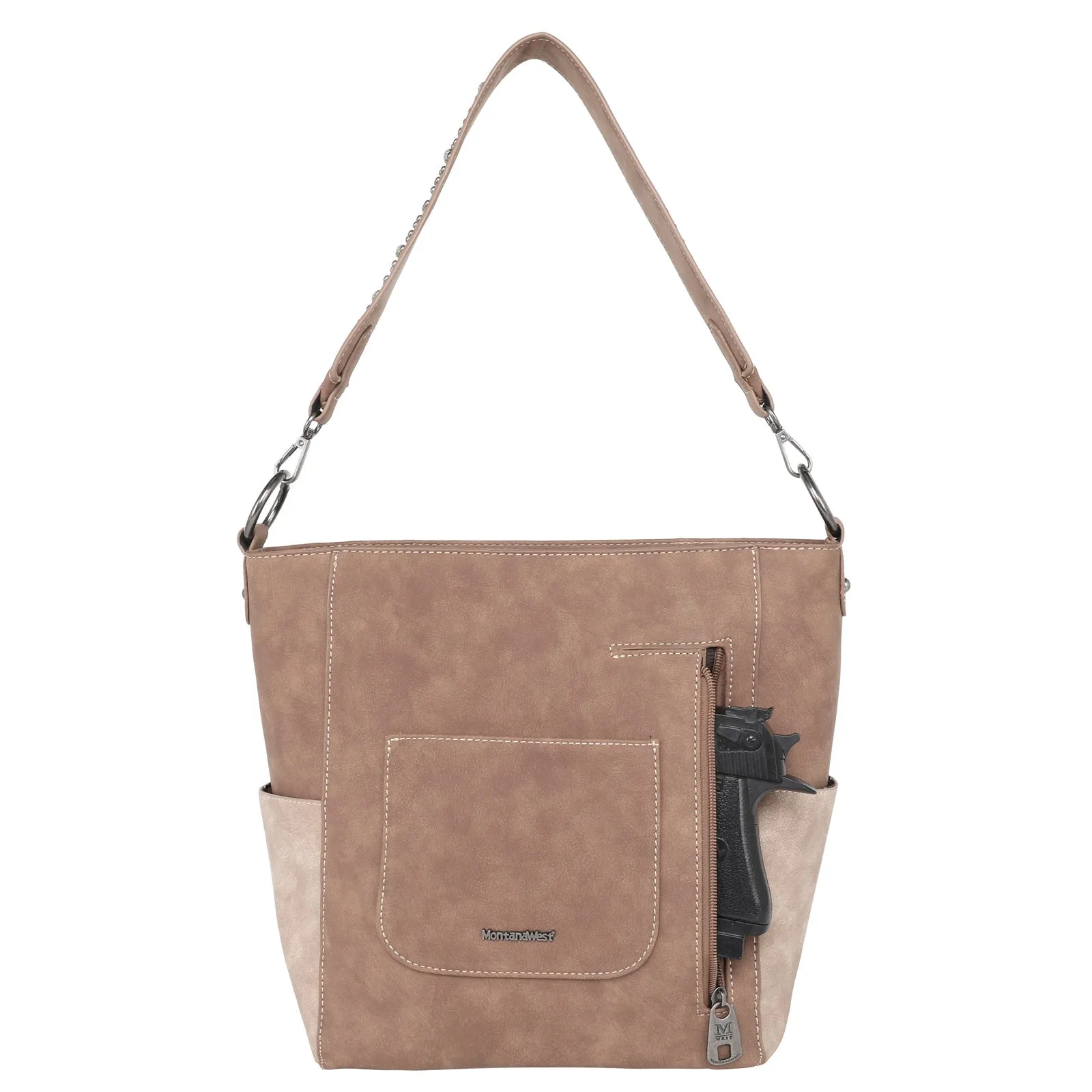 MW1070G-920 Montana West Aztec Tooled Collection Western Concealed Carry Hobo