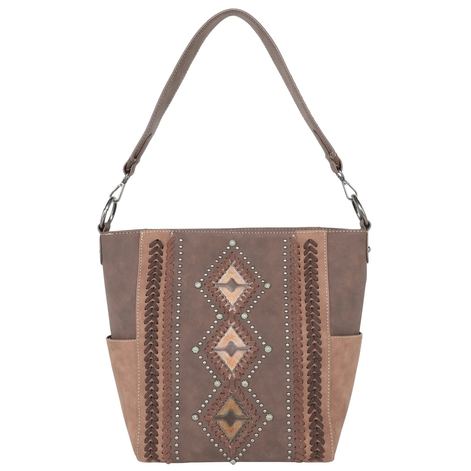 MW1070G-920 Montana West Aztec Tooled Collection Western Concealed Carry Hobo
