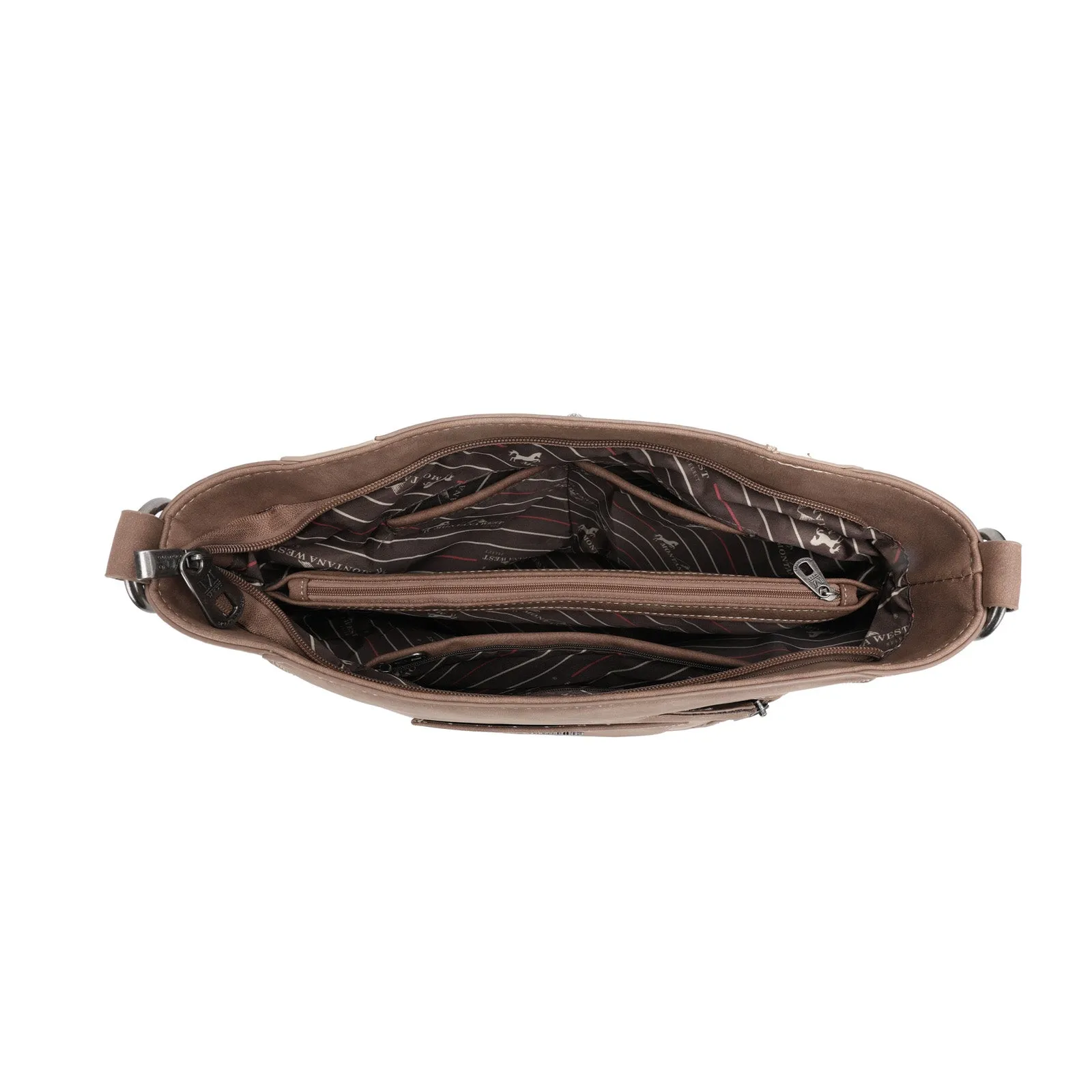 MW1070G-920 Montana West Aztec Tooled Collection Western Concealed Carry Hobo