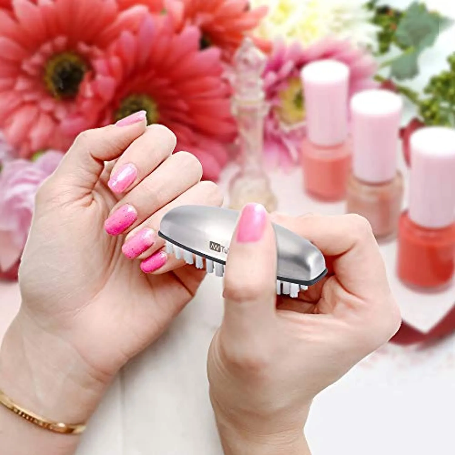Nail Brush for Cleaning, Fingernail Brush Nail Cleaner Tool, Stainless Steel Hand Finger Toes Brush, Pedicure Nail Scrubber by NANTuYo