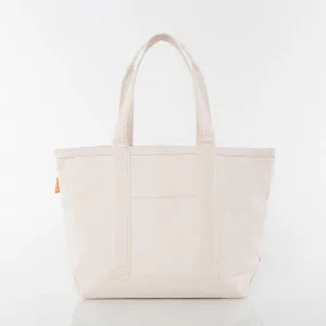 Natural Medium Zippered Tote Bag