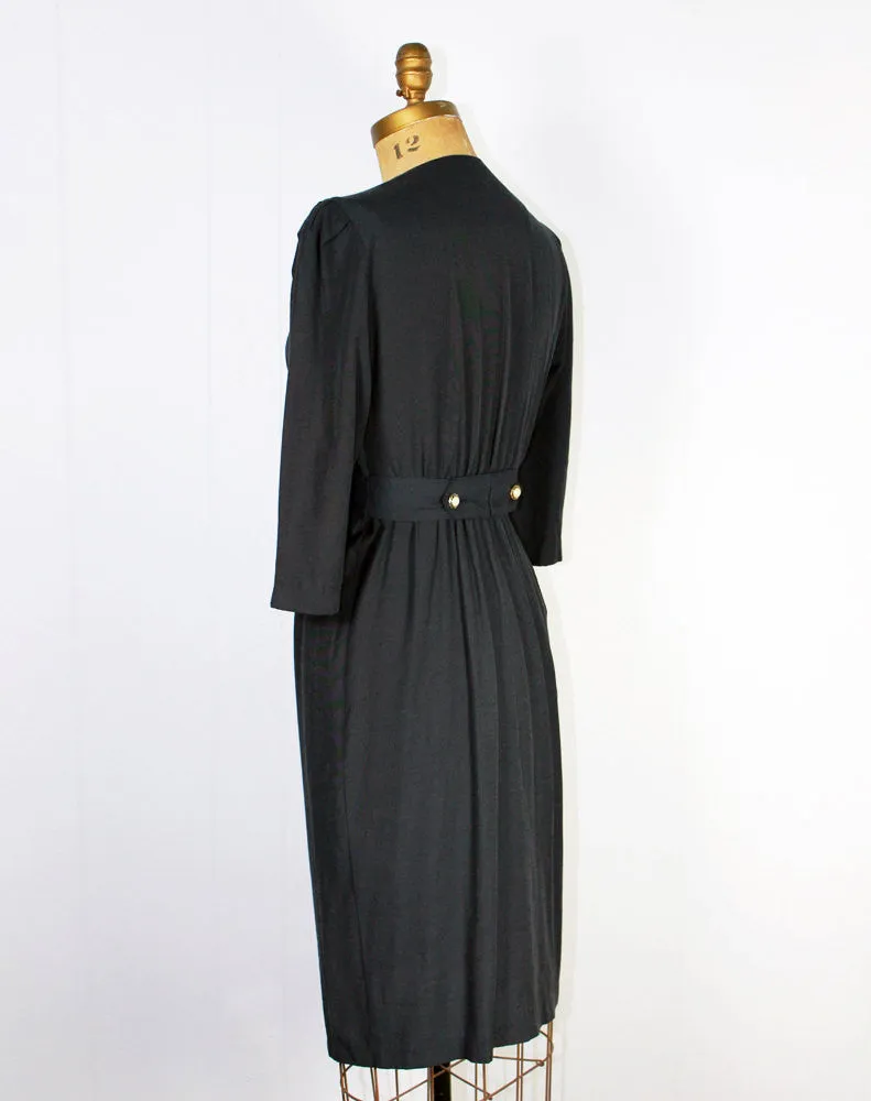 Navy Blue Secretary Dress - Size S