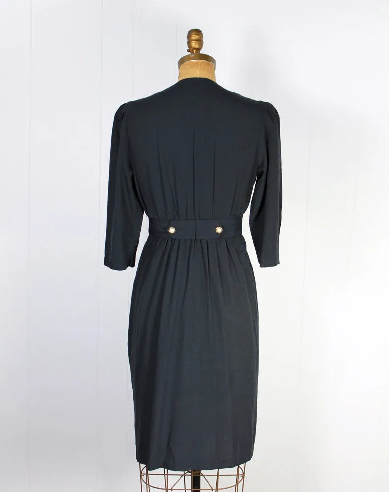Navy Blue Secretary Dress - Size S