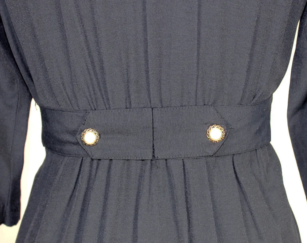 Navy Blue Secretary Dress - Size S