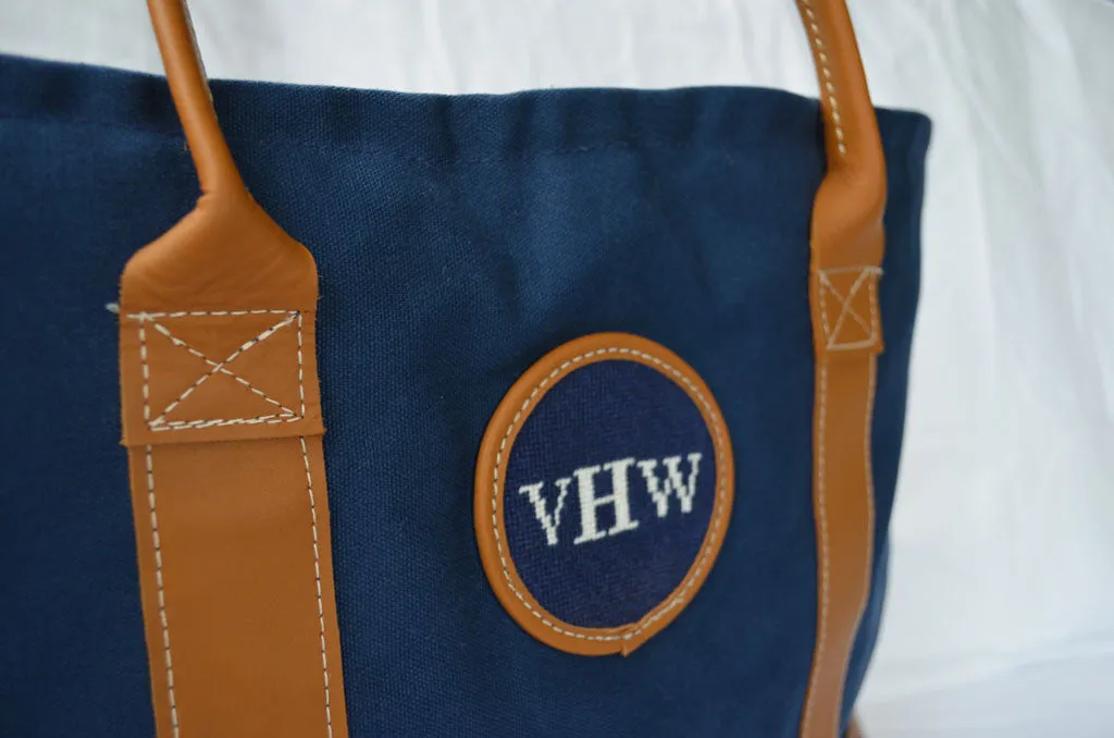 Navy Monogram Tote