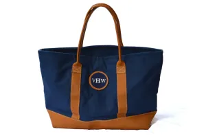 Navy Monogram Tote