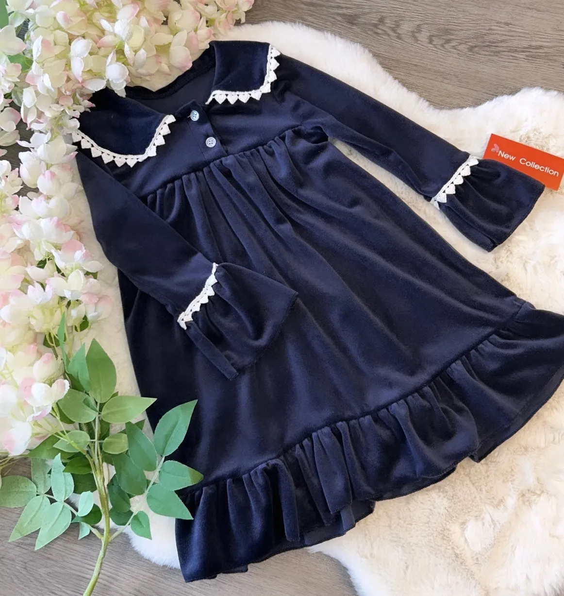 Navy velvet luxury nightie