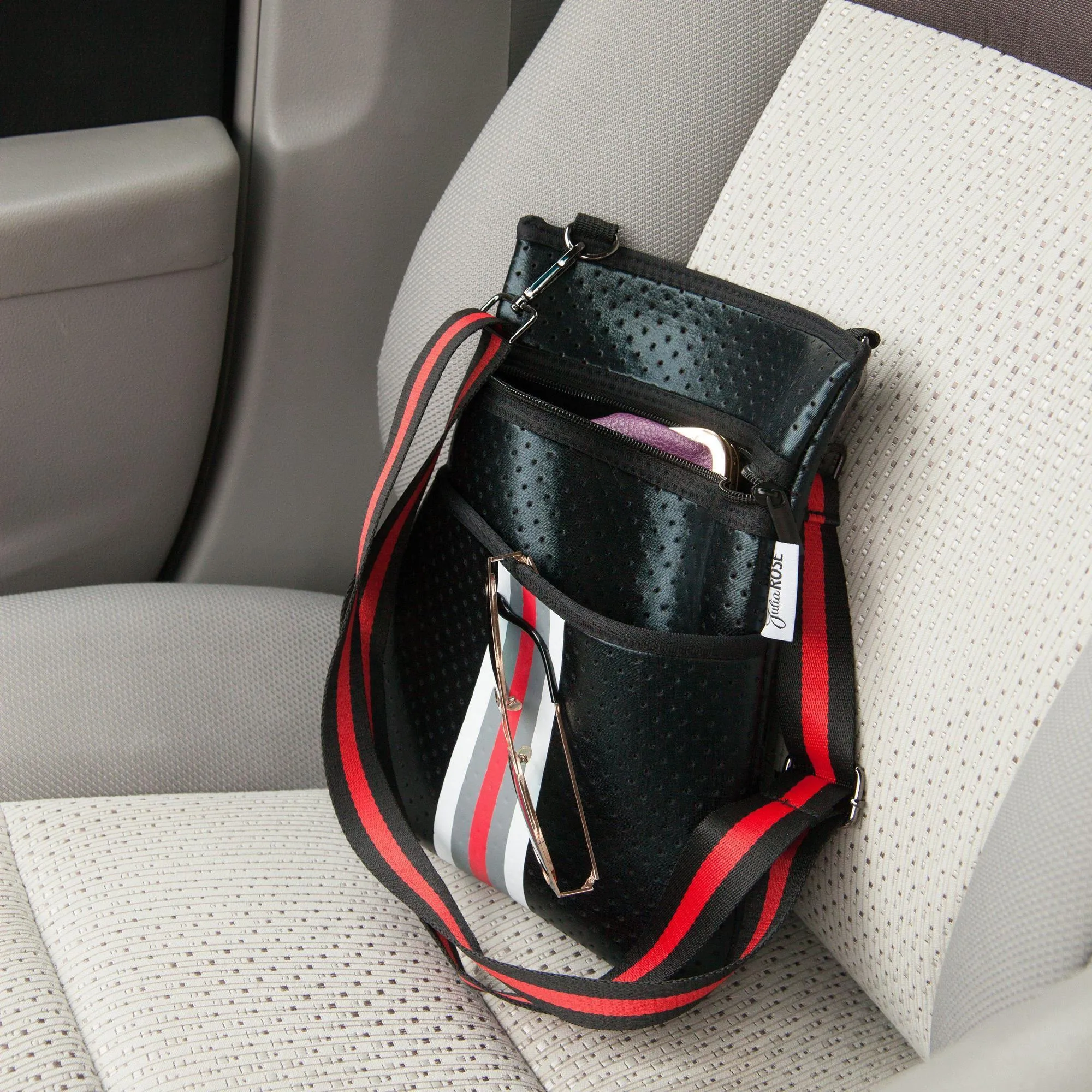 Neoprene Crossbody Bag in Black